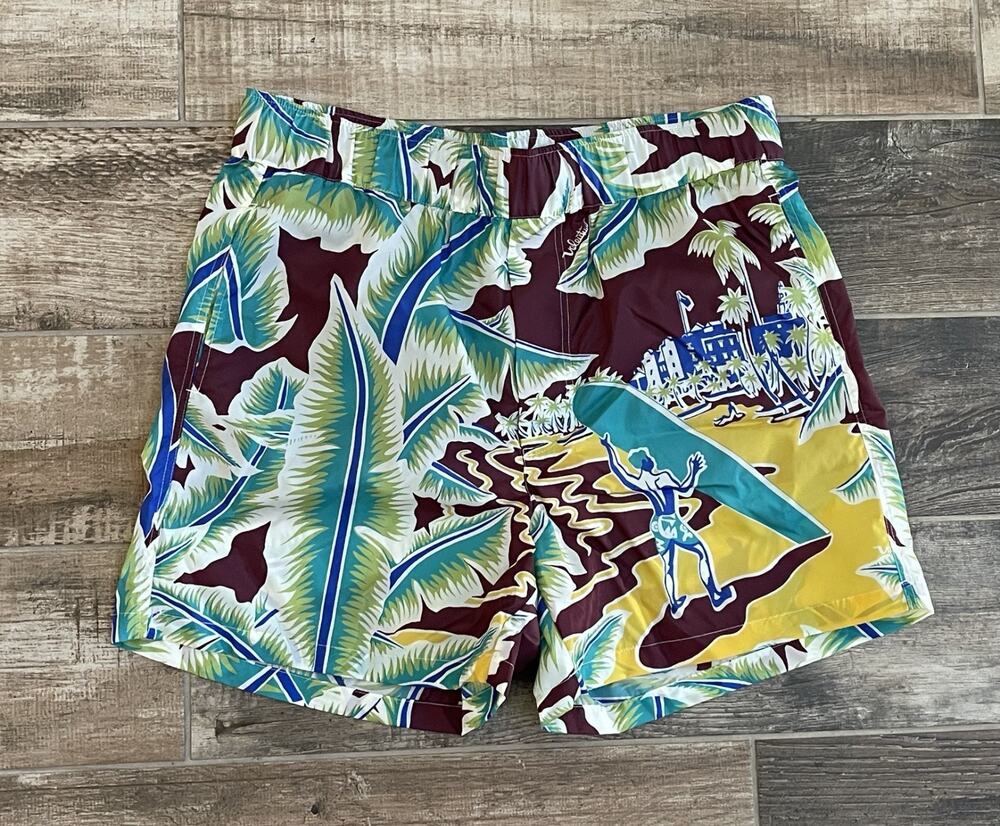 $850 NWT Valentino Beachy Floral Print 100% Polyester Swim Shorts Size 48/30 R